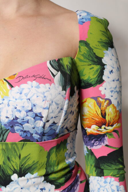 Multicolor Floral Side Slit Midi Dress - Image 7