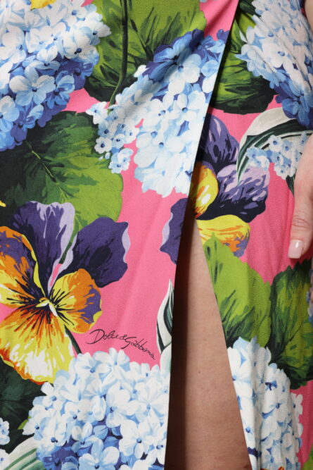 Multicolor Floral Side Slit Midi Dress - Image 8