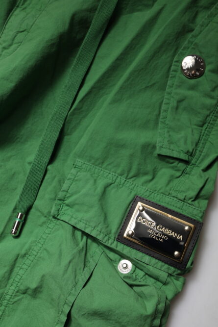 Green Cotton High Waist Cargo Pants - Image 6