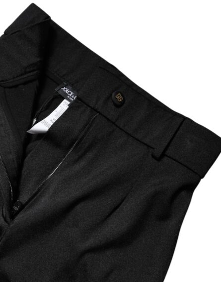 Black Nylon High Waist Slim Fit Pants - Image 6