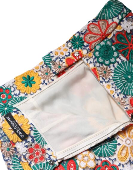 Multicolor Floral Lace High Waist Mini Skirt - Image 5