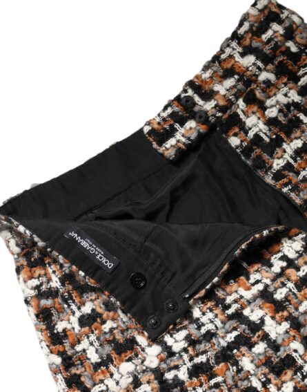 Multicolor High Waist Tartan Tweed Mini Skirt - Image 6