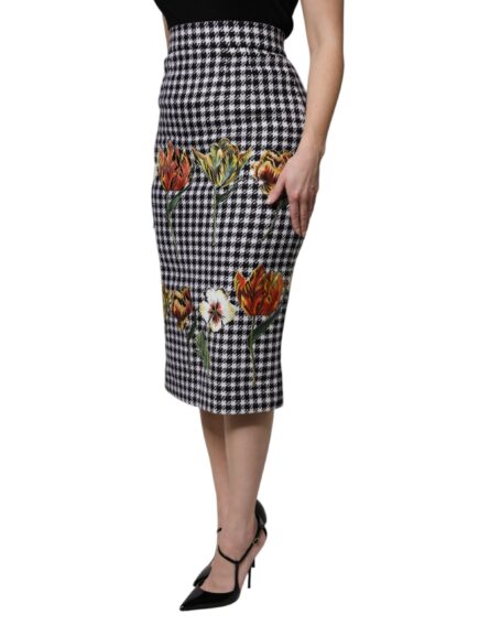 Multicolor Floral Print High Waist Pencil Cut Skirt - Image 3