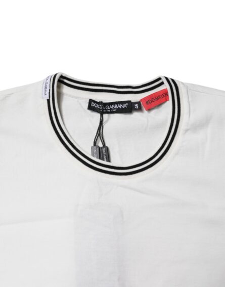 White #DGMillennials Cotton Crewneck T-shirt - Image 5