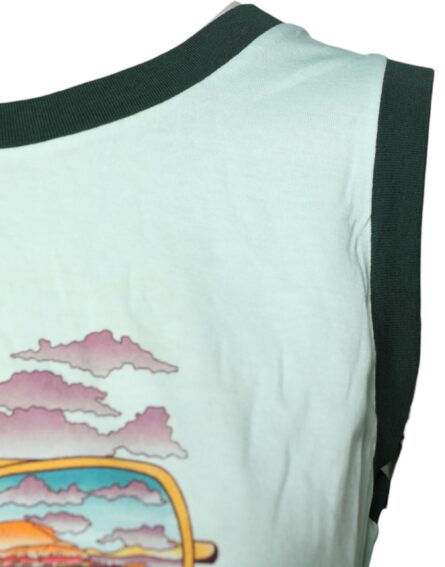 Light Green Graphic Print Sleeveless Tank T-shirt - Image 3