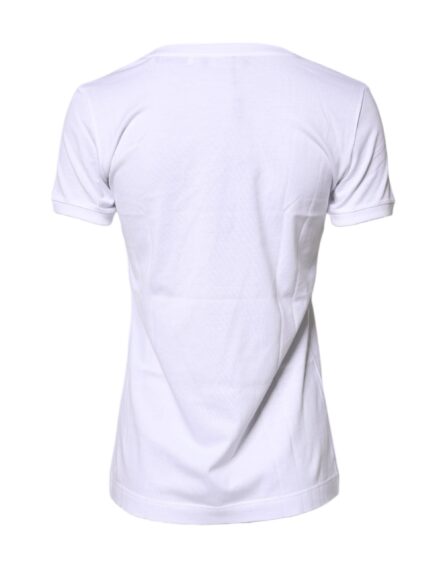 White #DGFamily Cotton Crew Neck T-shirt - Image 4