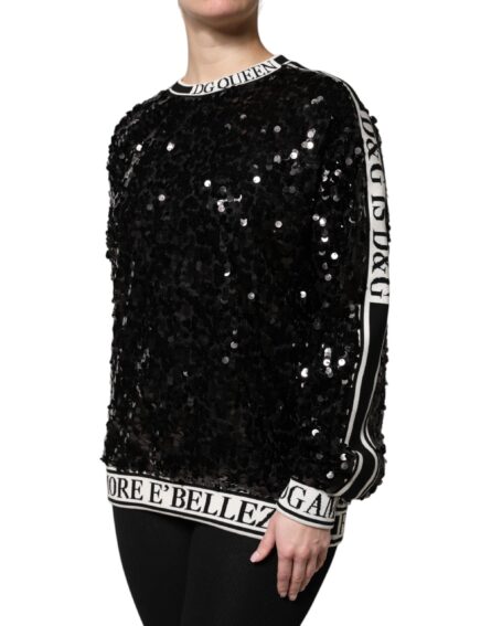 Black DG Queen Sequin Pullover Sweater - Image 3