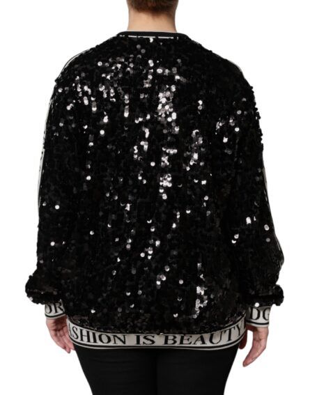 Black DG Queen Sequin Pullover Sweater - Image 4