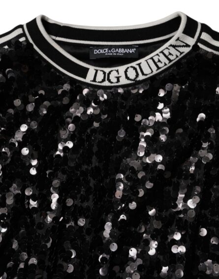 Black DG Queen Sequin Pullover Sweater - Image 7