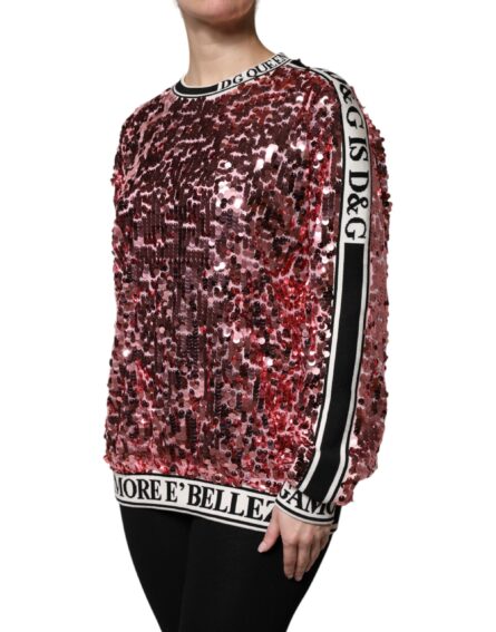 Pink DG Queen Sequin Pullover Sweater - Image 3