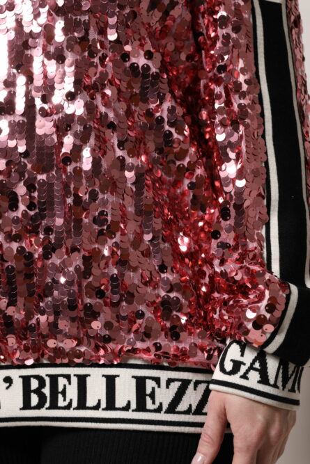 Pink DG Queen Sequin Pullover Sweater - Image 6