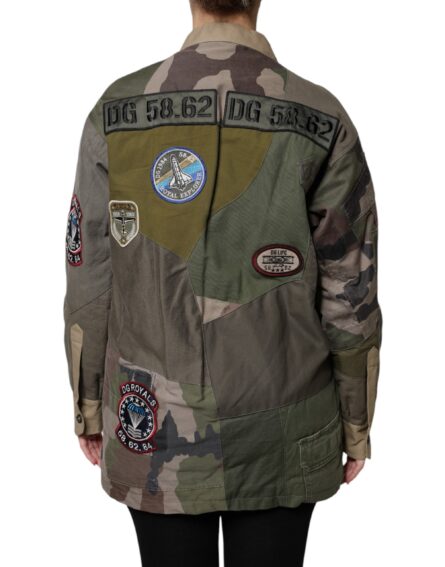 Military Green Cotton Button Down Jacket - Image 4
