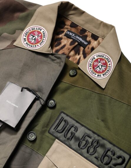 Military Green Cotton Button Down Jacket - Image 8
