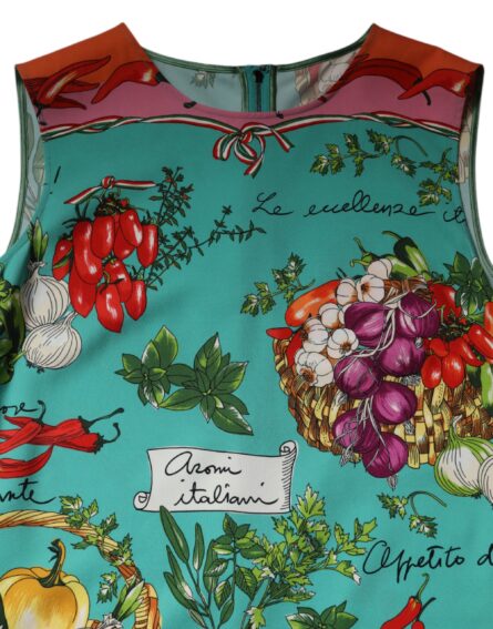 Multicolor Floral Silk Sleeveless Tank Top - Image 7