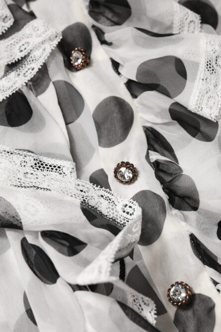 White Black Polka Dot Cotton Sleeveless Top - Image 8