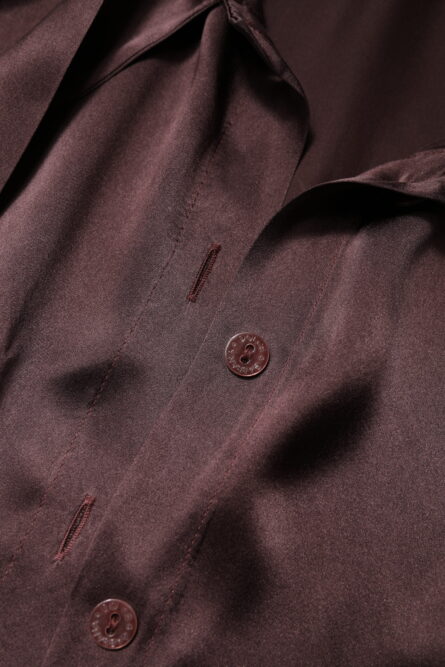 Brown Ascot Collar Long Sleeve Blouse Top - Image 8