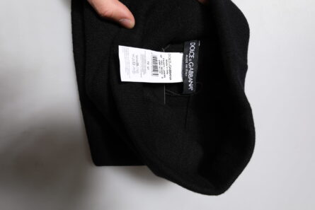 Black Cashmere Knitted Square Handkerchief Scarf - Image 6
