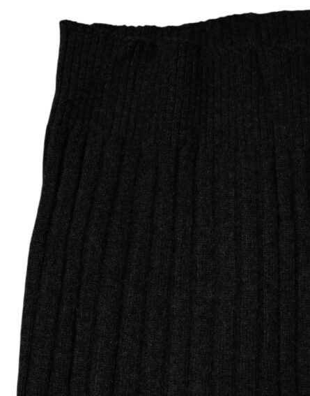 Black Cashmere Knitted Neck Warmer Foulard Scarf - Image 3
