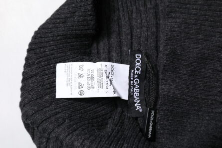 Black Cashmere Knitted Neck Warmer Foulard Scarf - Image 5