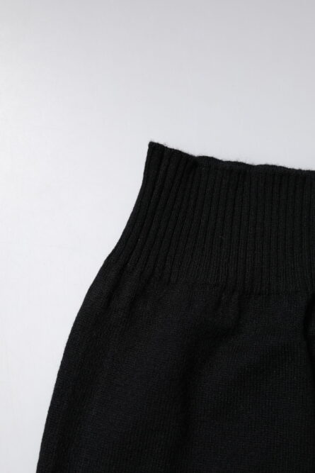 Black Cashmere Knitted Neck Warmer Foulard Scarf - Image 3
