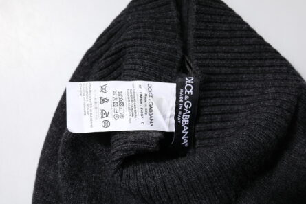 Black Cashmere Knitted Neck Warmer Foulard Scarf - Image 5