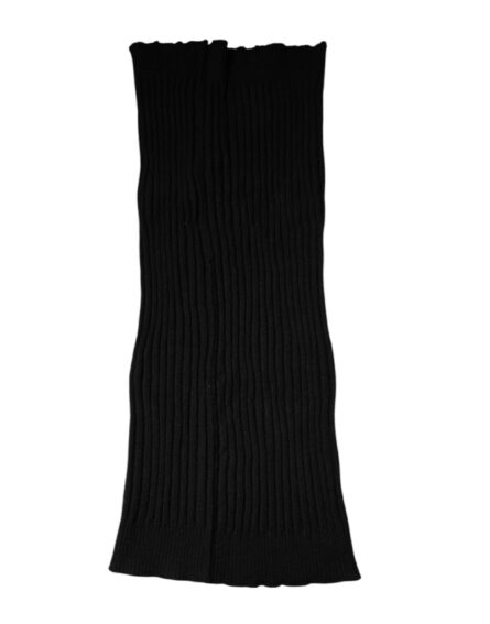 Black Cashmere Knitted Neck Warmer Foulard Scarf - Image 4