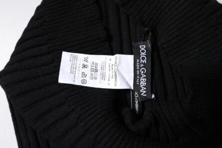 Black Cashmere Knitted Neck Warmer Foulard Scarf - Image 5
