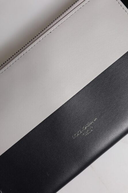 Black White Leather Logo Embossed Crossbody Bag - Image 7