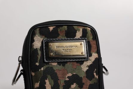 Multicolor Leopard Jacquard Logo Plaque Neck Strap Bag - Image 6