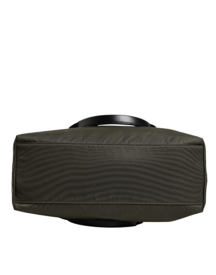 Military Green Nylon Shoulder Strap Tote Bag - Image 6