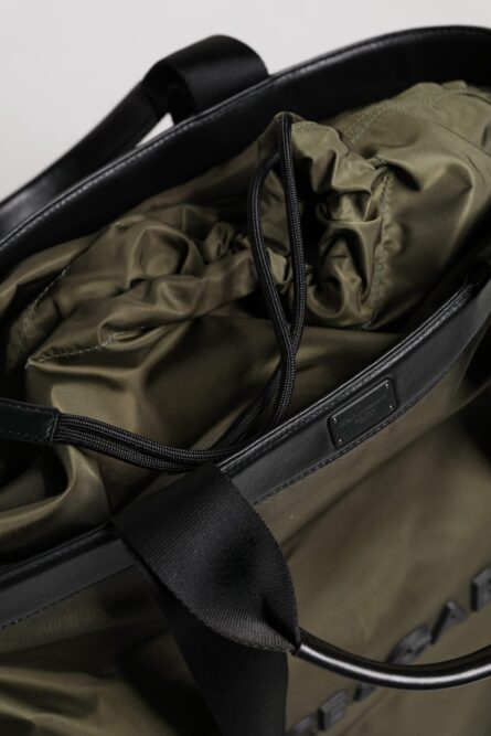 Military Green Nylon Shoulder Strap Tote Bag - Image 8