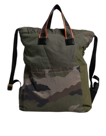 Military Green Patchwork Rucksack Backpack Bag - Image 4