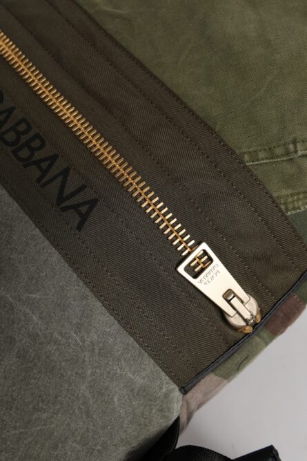 Military Green Patchwork Rucksack Backpack Bag - Image 5