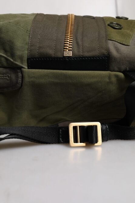 Military Green Patchwork Rucksack Backpack Bag - Image 8
