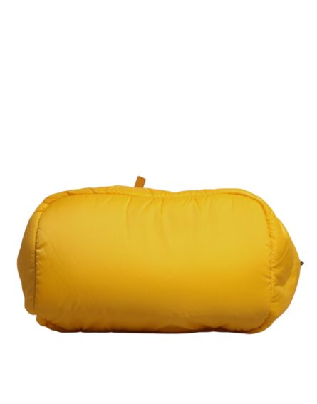 Yellow Orange Nylon Logo Plaque Hand Shoulder Duffle Bag - Image 6