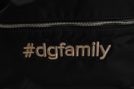 Black Nylon #DGFAMILY Embellished Backpack VULCANO Bag - Image 3