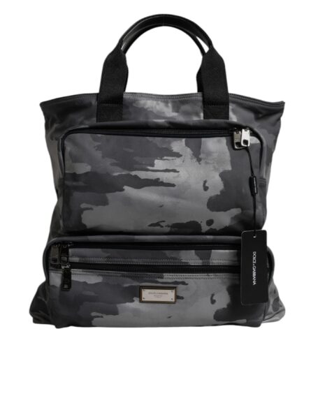 Black Camouflage Shoulder Strap Logo Plaque Bag - Image 3