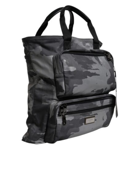 Black Camouflage Shoulder Strap Logo Plaque Bag - Image 4