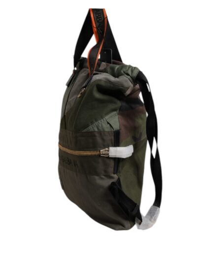 Military Green Patchwork Rucksack Backpack Bag - Image 4