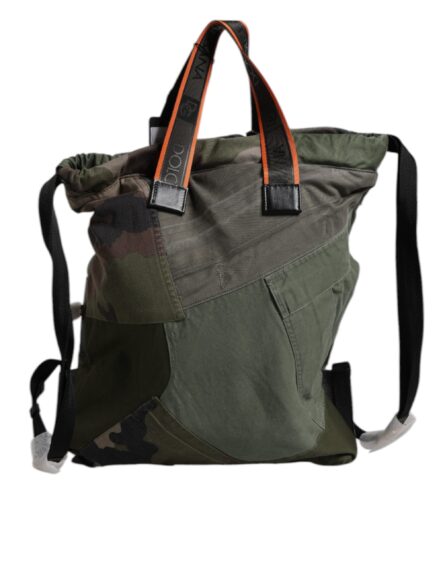 Military Green Patchwork Rucksack Backpack Bag - Image 5