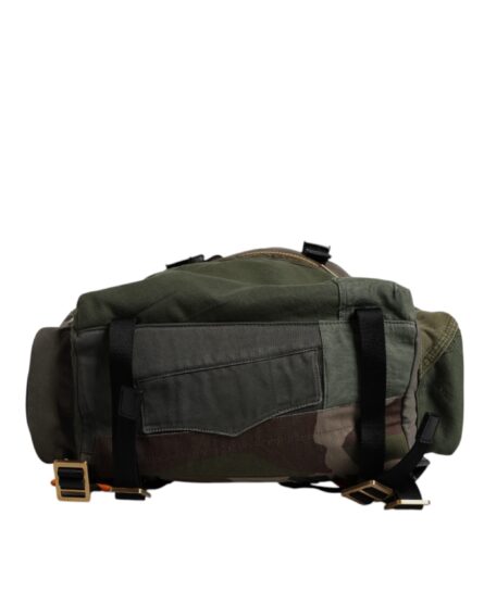 Military Green Patchwork Travel Backpack Bag - Image 3