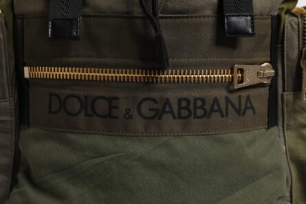 Military Green Patchwork School Backpack Bag - Image 7
