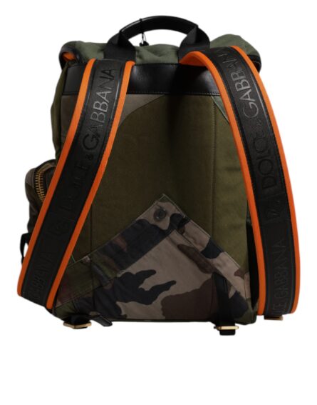 Military Green Patchwork Travel Backpack Bag - Image 5