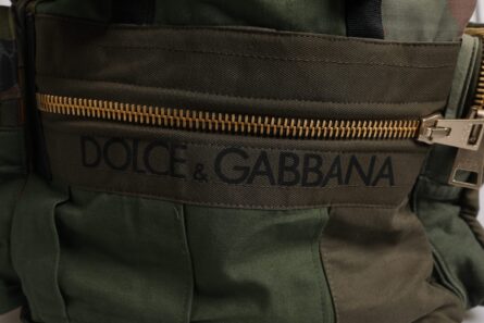 Military Green Patchwork Travel Backpack Bag - Image 5