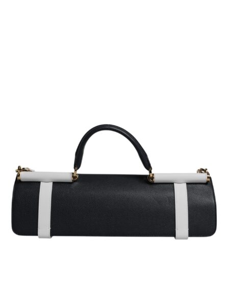 Blue White Calfskin Leather Crossbody Shoulder Bag - Image 4