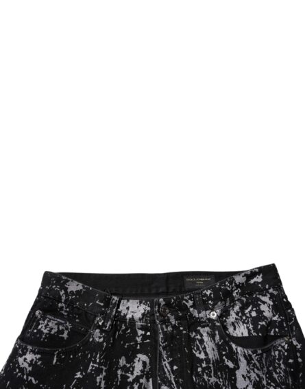 Black Tie Dye Cotton Straight Men Denim Jeans - Image 5