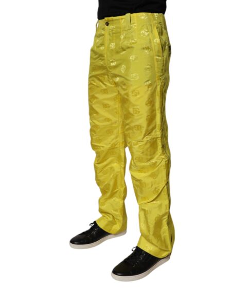 Yellow DG Monogram Polyester Straight Pants - Image 3