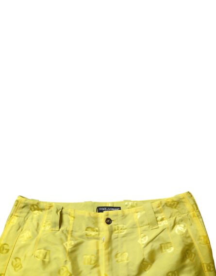 Yellow DG Monogram Polyester Straight Pants - Image 5