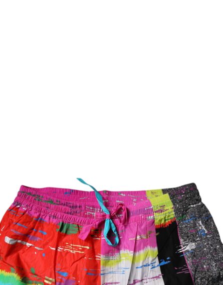 Multicolor Patchwork Mid Waist Sweatpants Pants - Image 10