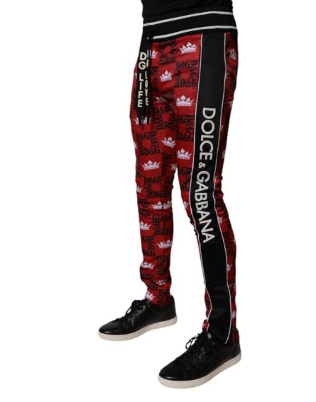 Red Crown Logo Monogram Men Sweatpants Pants - Image 3